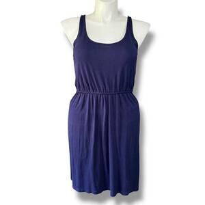 Old Navy Womens Blouson Dress Sleeveless Scoop Neck Knee Length Navy Blue Large